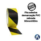 Fita Adesiva PVC Demarcação Zebrada Amarelo e Preto 50mmX30m - Nastro