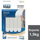 Fita Adesiva Removível Smart M 2x6,5cm Branco C/ 4 Suporta até 1,5Kg. e pregos e parafusos - TEKBOND