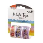 Fita Adesiva Washi Tape Cristal Roxo Blister c/ 3 Unid BRW