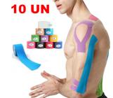 Fita Bandagem Kit Com 10 Adesiva Elastica Kinesio Tape Sport Fisioterapia - Cor Aleatoria