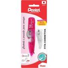 Fita corretiva pentel rosa + refil grat sm/ztp205r p