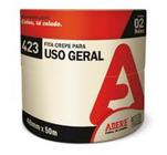 Fita crepe uso geral 423 larga 48mm de largura x 50cm de comprimento cor parda