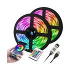 Fita de LED RGB com Controle Remoto Bluetooth e USB - 1 a 10 Metros