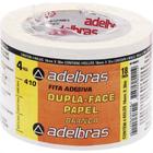 Fita Dupla Face Adelbras De Papel Branca 18 X 30M - Kit C/4