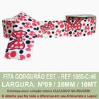 Fita Gorgurão Estampado Sinimbu R:1665/38-C46-Minnie Laços BC