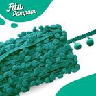 Fita Grelot Pompom Verde Esmeralda 30mm - Com 25 Metros - BRX