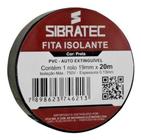 Fita Isolante Pvc Reparos Elétricos 19mmX20mX0,13mm Preta Sibratec