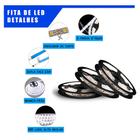 Fita Led 15mt 3 rolo de 5mt Branco Frio 5050 Decorativo Luminoso + fonte