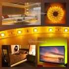 Fita LED 3528 Amarelo Rolo Com 5 Metros e 300 LEDs Siliconada E Adesivo 480 Lumens TB5020 - LUCKY