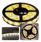 Fita LED 3528 Branco Quente Rolo Com 5 Metros e 300 LEDs Siliconada E Adesivo 480 Lumens TB5019