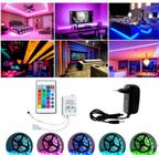 Fita Led 5050 Rgb Colorida Com Cola 10m Kit Completo