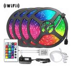 Fita Led 5050 Rgb Colorida Com Cola 20m Kit Completo com 4 Fonte - 4 Controle