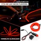 Fita LED Automotiva Luz Neon Interna Vermelho Painel e Portas Carro Tunning 5 metros