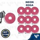 Fita led neon flexivel 8w 12v rosa 5 metros ip20 com fonte kit10