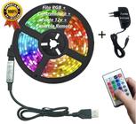 Fita Led Rgb 3528 Colorida 5M + Controle + Fonte - Rfa