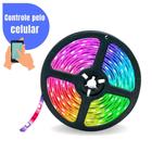 Fita Led RGB 5050 Inteligente Com Ritmo Música - Controle Via Bluetooth - Kapbom