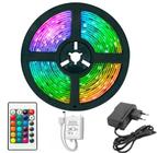 Fita Led Rgb 5050 Rolo 5M 16 Cores Ip65 + Controle + Fonte