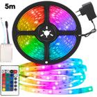 Fita Led Rgb 5m Luz Neon Multicores Controle Digital Fonte