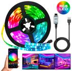 Fita Led Strip Led 5050 5M Bluetooth RGB Quarto Sala festa