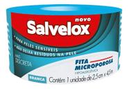 Fita Microporosa Salvelox Branco Hipo 2,5cmx4,5m KIT C/6 UN