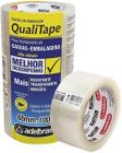Fita Para Empacotamento, Adelbras, Qualitape, 48Mmx100M, Transparente, Pacote Com 4 Unidades