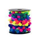 Fita pompom grelot 7mm multicor - c/10m - MM Biju - MM Biju Aviamentos