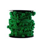 Fita pompom grelot 7mm verde bandeira - c/10m - MM Biju