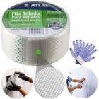 Fita Telada Auto Adesiva Para Reparos 50mm x 45m Gesso Drywall Alvenaria + Luva Pigentada Atlas