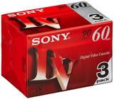 Fita VHS Sony 3DVM60R3 - 60 Minutos - Pacote com 3 Unidades
