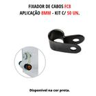 Fixador De Cabos 22x10mm P/ Aplicação 8 Mm - Kit C/ 50 Unidades