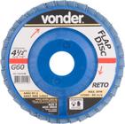 Flap disc 4.1/2" g60 costado pvc reto para aço carbono e inox - Vonder