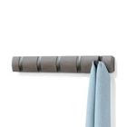 Flip 5 - cabideiro de parede com 5 ganchos acinzentado e cinza