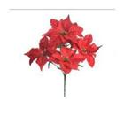 Flor Artificial de Natal Bico Papagaio Aveludado Vermelho 31cm Natal Formosinha