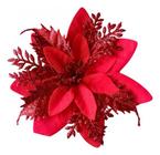 Flor Artificial Para Decoração Natalina Pick Enfeite 1 Und