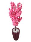 Flor Cerejeira Pink Japonesa Arranjo Artificial Com Vaso de Decoração - Flor de Mentirinha