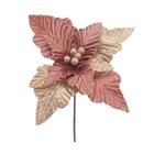 Flor De Natal Poinsetia Rosa/ouro 1un 20x26x26cm 1025987