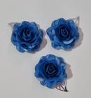 Flor De Papel Azul Royal Para Topo De Bolo Pct 03 Unids 5cm