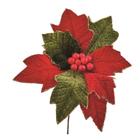 Flor Fluminense Vermelho E Verde 25Cm Enfeite De Natal