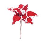 Flor Natal Poinsetia Vermelho/branco 1un 20x17x17cm 1016847 - Cromus
