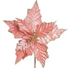 Flor Natalina Poinsetia Nude Glitter Cromus 25cm