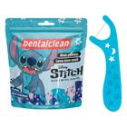 Flosser Fio Dental Individual Forquilha com Haste Stitch Infantil 50un Sabor Morango Dentalclean