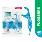 Flosser Multiple Action Azul GUMFio Dental Adulto com Cabo  40 unidades