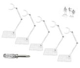 Flymer 5 Pcs Action Figure Display Holder, Suporte de exibição de ação transparente stand para brinquedo modelo de boneca