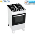 Fogão 4 Bocas Com Mesa de Vidro Atlas Mônaco Top Glass Bivolt