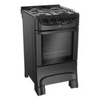 Fogão 4 Bocas Mueller MFI4BC Preto Fosco Mesa Esmaltada Bivolt