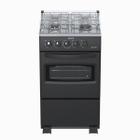 Fogao 4 Bocas Venax da Vinci Mesa Inox GIIi Preto Fosco Glp