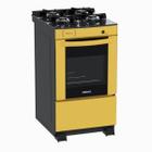 Fogao 4 Bocas Venax Delplus Vitreo Bl Amarelo Gas Glp