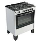 Fogão 5 Bocas a Gás Braslar Fenix Glass com Mesa de Vidro e Forno 72,2L Branco Bivolt