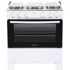 Fogão 5 Bocas Atlas Mônaco Plus Branco com Mesa Inox Bivolt