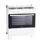 Fogão 5 Bocas Atlas Mônaco Plus com Mesa Inox e Acendimento Automático Branco Bivolt